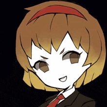 a girl with brown hair and a red headband