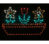 a christmas light display of a polar bear fishing