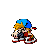 a cartoon boy is singing into a microphone .