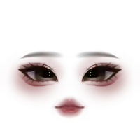 a close up of a person 's face with a cartoon style makeup .
