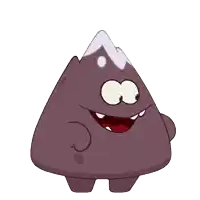 a cartoon drawing of a mountain with a smile on it 's face