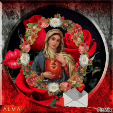 Buenos Dias Virgen Maria Roses GIF