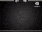 a black background with a white border and a white k on it