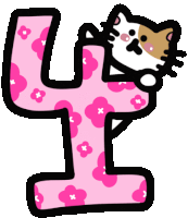 a hello kitty cat is sitting on the letter y