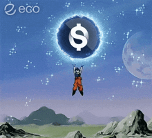 a cartoon character is holding up a dollar sign