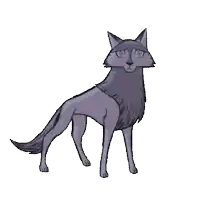 a cartoon drawing of a gray wolf with a sad look on his face