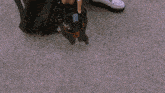 a person wearing white shoes is standing in front of a fireball on the ground