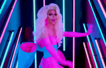 neon pink neon drag queen neon blue neon hot pink neon lights