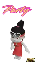 a cartoon character wearing sunglasses and a headband that says zhot