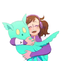 a girl with a tattoo on her face is holding a stuffed animal in her arms