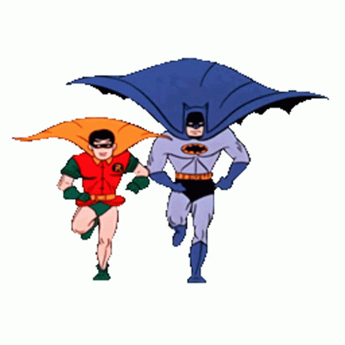 Batman And Robin Running Sticker - Batman And Robin Running - Discover &  Share GIFs