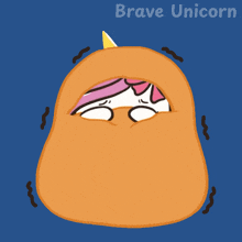 a cartoon of a unicorn wrapped in a blanket
