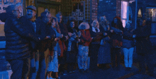 Residents Singing Auld Lang Syne Outside The Rovers Coronation Street GIF - Residents Singing Auld Lang Syne Outside The Rovers Coronation Street Corrie GIFs