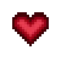 a pixel art red heart with a white background