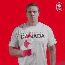Waving Canadian Flag Mark Dejonge GIF - Waving Canadian Flag Mark Dejonge Team Canada GIFs
