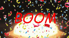 celebratory boom boom explosion celebrating confetti