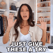 Just Give These A Try Shea Whitney GIF - Just Give These A Try Shea Whitney Try Them Out GIFs