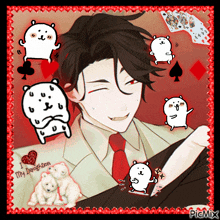 a picture of a man in a suit and tie with a red border and the words my daughters
