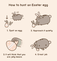 How To Hunt An Easter Egg Pusheen GIF - How To Hunt An Easter Egg Pusheen Easter Egg Hunt GIFs