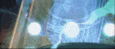 a close up of a car 's headlights with a blue light behind it