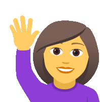 Woman Raising Hand Joypixels Sticker - Woman Raising Hand Joypixels Woman Stickers