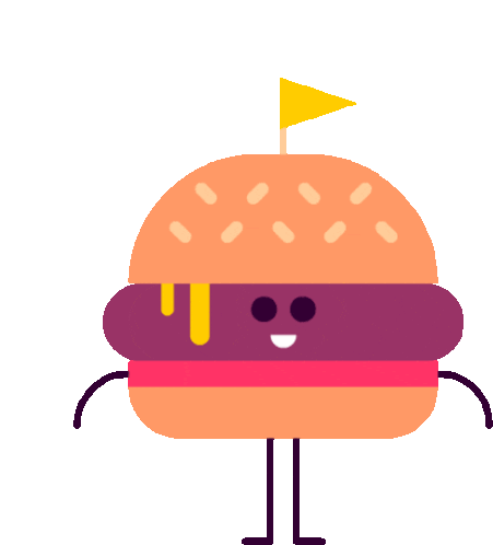 Hamburger Drops The Bottom Bun Sticker - Foodies Burger Smile Stickers