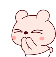 a cartoon bear blowing a kiss with hearts coming out of its mouth