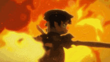 kirito fire peace sword art online anime fire