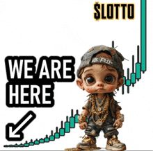 a poster that says we are here with a little boy