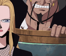 a man and a woman are standing next to each other in a cartoon scene