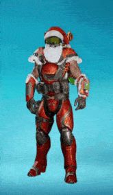 a man wearing a santa hat and a beard
