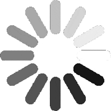 a black and white loading icon with a white background
