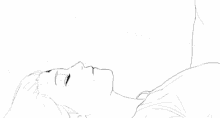 a black and white drawing of two people kissing each other .