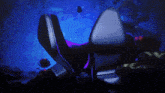 a pair of high heels in a dark room