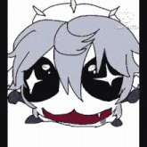 a drawing of a cartoon character with a red tongue