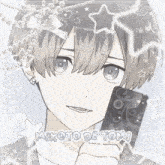 a drawing of a boy with the name mikoto de toni on it
