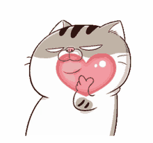 cat hearts love blowinhg hearts