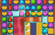 a candy crush game is being played on a blue background