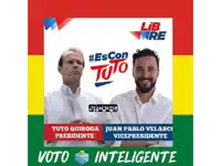 two men are standing next to each other on a poster that says voto intelligente