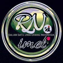 a logo for rn imel with a rose in the middle