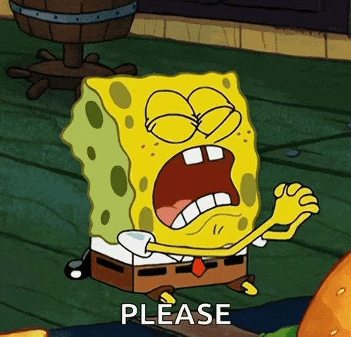 a cartoon of spongebob saying 