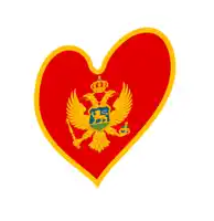a heart shaped flag with a crown and a lion on it