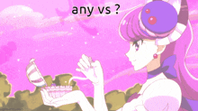 a cartoon of a girl holding a toothbrush and the words any vs.