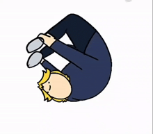 a cartoon drawing of a man doing a handstand