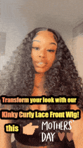 Kinky Curly Lace Front Wig Kinky Curly Wig GIF