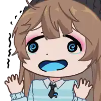 a cartoon drawing of a girl with a surprised expression on her face