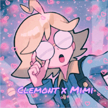 a picture of a cartoon character with the words clermont x mimi