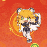 a cartoon drawing of a girl with a tiger 's head