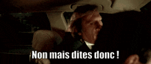 a man in a tuxedo and bow tie says " non mais dites done "