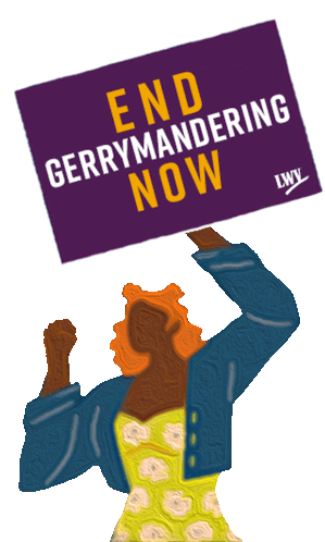 Lwv End Gerrymandering Now Sticker - Lwv End Gerrymandering Now Redistricting Stickers